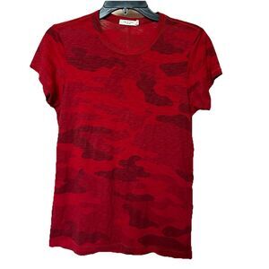Rag & Bone T Shirt Women’s Sm Short Sleeve Red Camo Alt Urban Grunge Punk Edgy